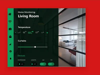 A monitoring app for a living room dailyui