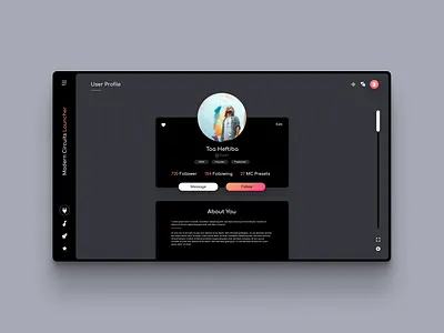 Music Launcher // User Profile app audio daw gui launcher musicians plugin profile social network sound ui ui ux user profile vst web