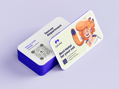 Business card design for "Cat Pet Hotel" branding brochures businesscards cat design development digitalsolutions graphic design hotel illustration instagram logo logotype marketing printdesign typography ui ux vector webdesign