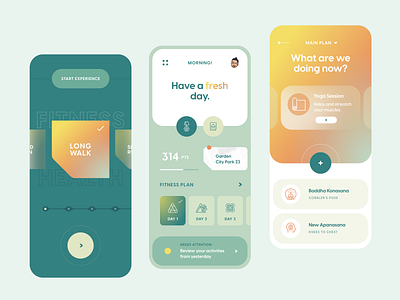 Fitness Health Mobile App app clean design flat mobile ui ux