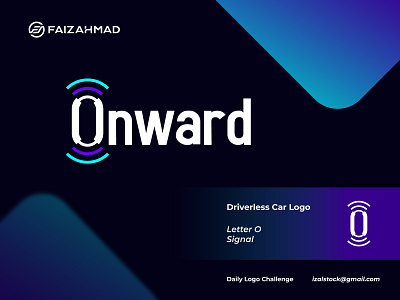 Onward (Driverless Car) abstract branding business car clean dailylogochallenge design driverless car future logo modern monogram safety signal transport
