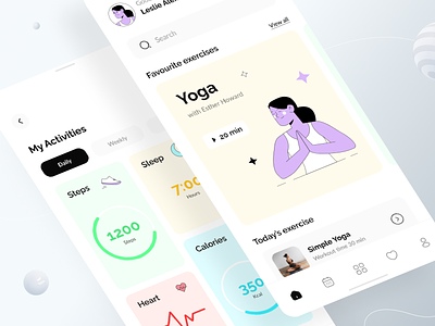 Illustration Exploration for Yoga App! 🧘 app app design branding design experience graphic design health app healthcare hybreed illustration minimal ui uidesign uiux ux vector wearehybreed yoga