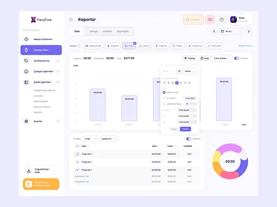 FlexyTime - Employee Time & Task Tracking UI app application dashboard design interface management ui ux