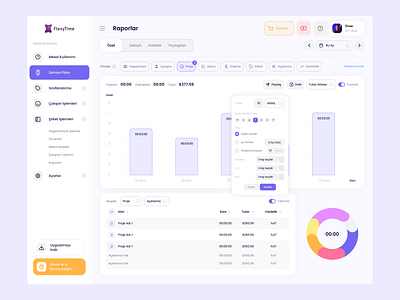 FlexyTime - Employee Time & Task Tracking UI app application dashboard design interface management ui ux