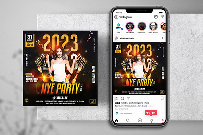 2023 New Year Party Flyer Template 2023 2023 nye party flyer new year new year flyer new years poster psd psd flyer