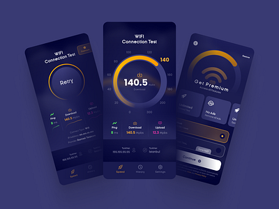 Speed Test App UI app application branding design graphic interface logo ui ux