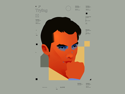 Trying and doing abstract abstract shapes composition design form grid illustration laconic layout lines man man illustration man portrait minimal pattern portrait portrait illustration poster suit typography