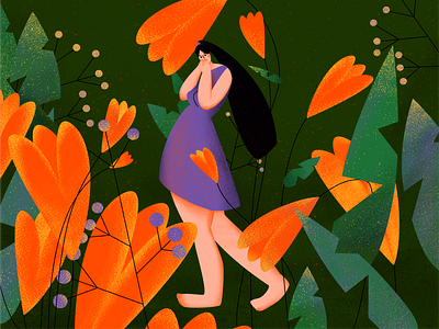 Girl in flowers girl in nature