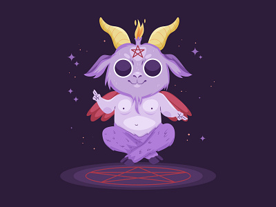 Kawaii baphomet design graphic design illustration vector