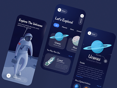Explore Universe App UI app awe cybersport earth game app game store gaming app glaxey illustration ios mobile app mobile game planet soprt app store app streaming app tournament app ui ux website