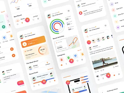 Carefit - Workout & Fitness App design fitness fitnessapp graph graphic design health ios mobile mobiledesign ui ui ux ui design ui kit uiuxdesign workout