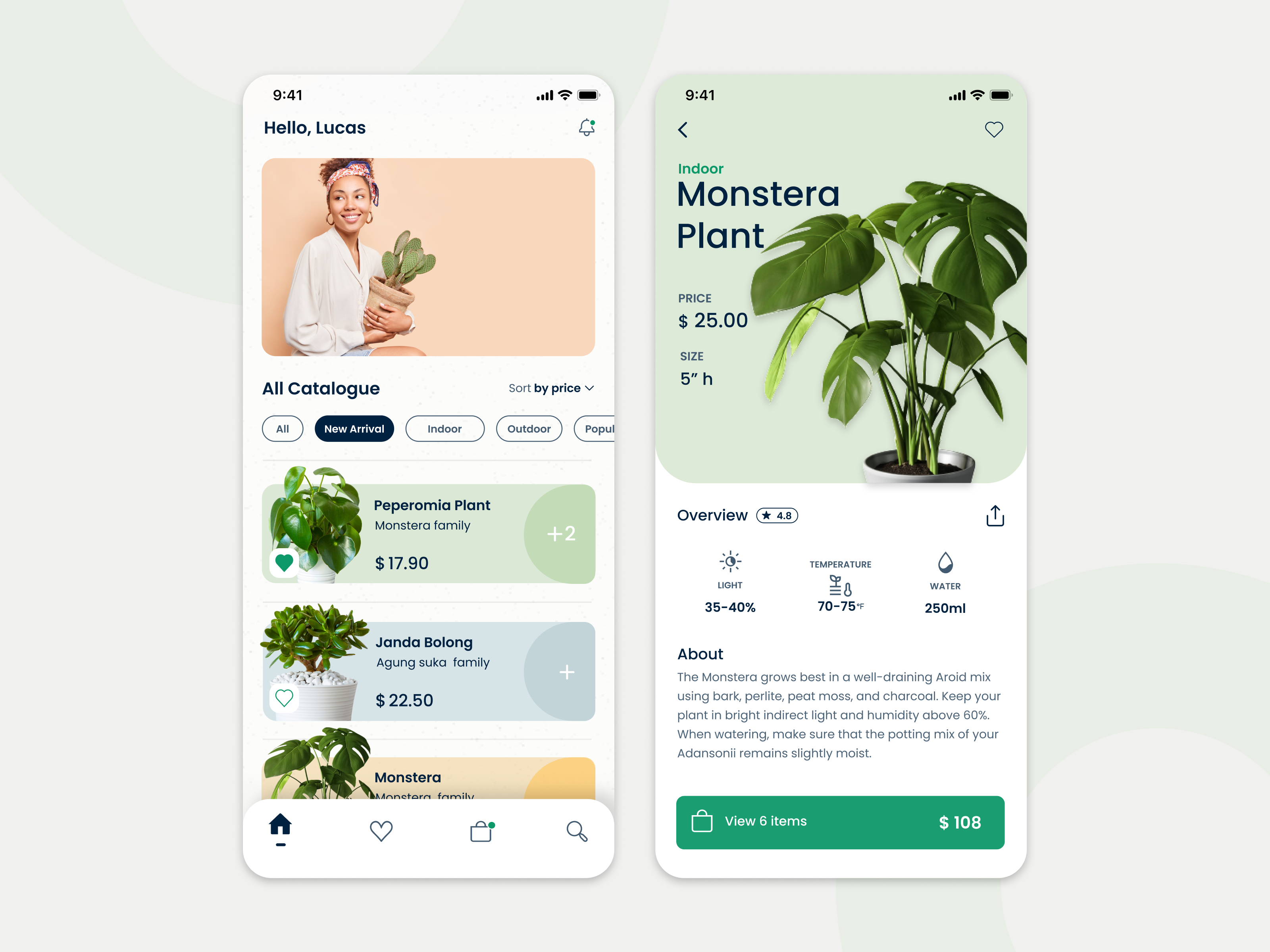 Example of Plant App Design 🪴🌱