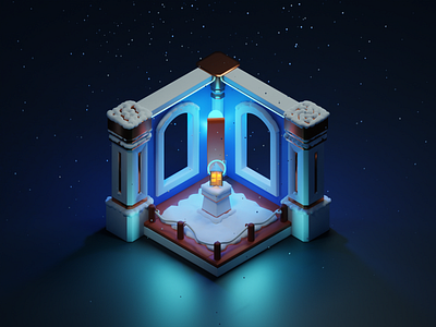 Knight Room | Blender Practice 3d blender illustration isometric knight