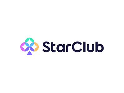 StarClub arcade branding cards casino club dice gambling geometric identity logo mark modern poker roulette star