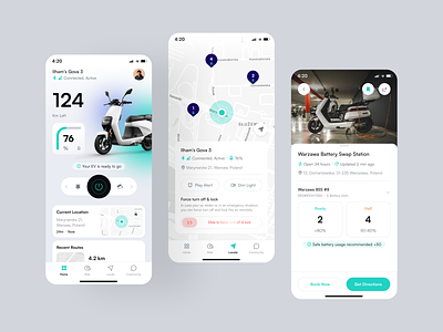EV Scooters App Concept clean company design ev fireart fireart studio map minimal scooter ui ux