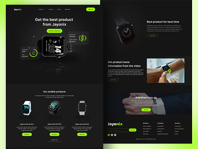 Smart Watch Landing Page Design apple watch branding clock design electronice device falconthought landing page online shop smart watch smart watch website smart world ui ux web webdesign website