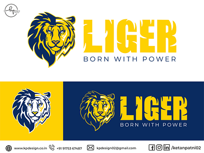 Liger-Born with Power design dribbble best shot illustration liger logo lion logo logo design tiger ui uidesign website design