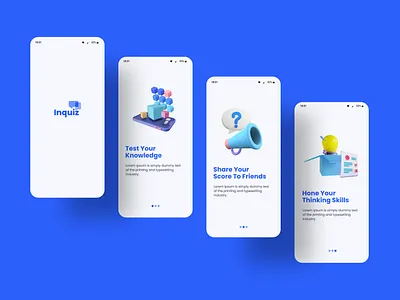 Quiz spash & onboarding screen UI Design creative design idea makkita makkitacreative ui uiux uiuxdesign ux