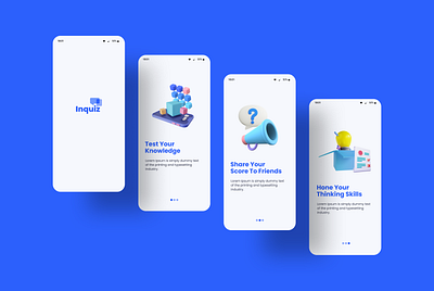 Quiz spash & onboarding screen UI Design creative design idea makkita makkitacreative ui uiux uiuxdesign ux