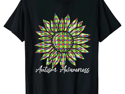 Autism awareness, sun flower autism t-shirt design. autism autism awareness awareness day design gift graphic deisgnm mom shirt sunflower t shirt