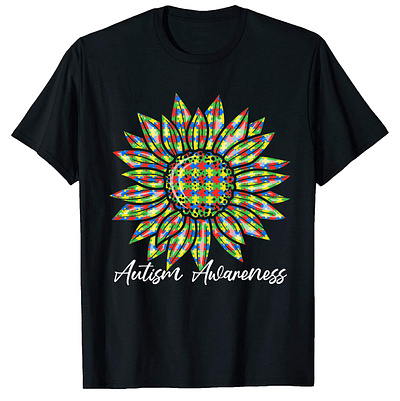 Autism awareness, sun flower autism t-shirt design. autism autism awareness awareness day design gift graphic deisgnm mom shirt sunflower t shirt