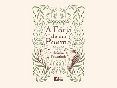 Poetry Book Cover animals book book cover cover cozy fox horse illustration leaves plants poem poetry texture vines vintage