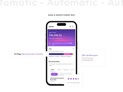 Piggy branding casestudy design investment saving ui ux