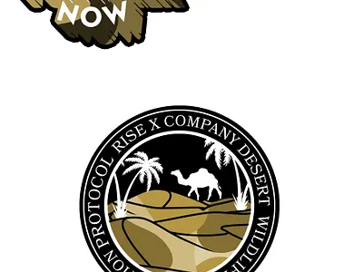 Desert Paradise patch apparel graphics badge design embroidery illustration vector