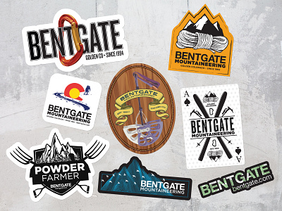Bentgate Mountaineering - Stickers branding design graphic design illustration illustrator marketing photoshop stickers vector
