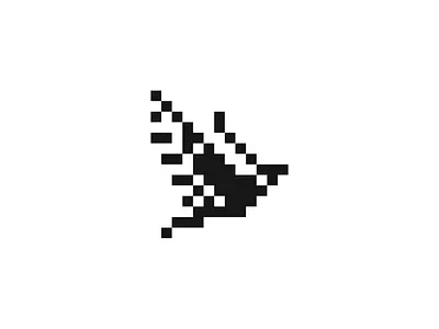 Flyxel ai bird branding data datamanagment fly identity logo mark negative space pixel popular design symbol wings