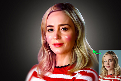 Digital Oil Painting of Emily Blunt branding design graphic design illustration oil painting photoshop