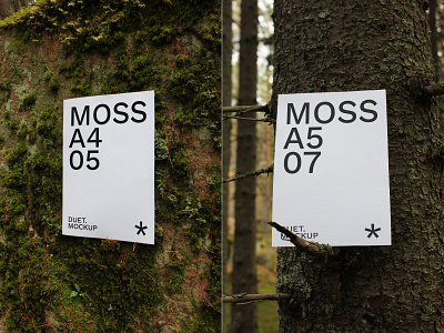 Moss Set / Poster Mockups branding design download identity minimal mockups nature photoshop poster template typography