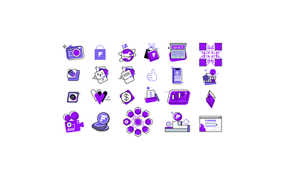 Icons for NFT branding design flat graphic design icons illustration nft ui vector