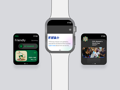 FIFA World Cup Watch OS App apple applewatch application concept david ofiare fifa figma illustration interface nigeria platform portugal ui design watch world cup