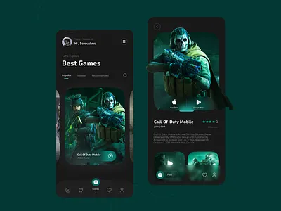Game Store App 🎮 app store call of duty mobile download game game store gamers gaming mobile app mobile design play play store shop ui uiux ux video game warzone mobile