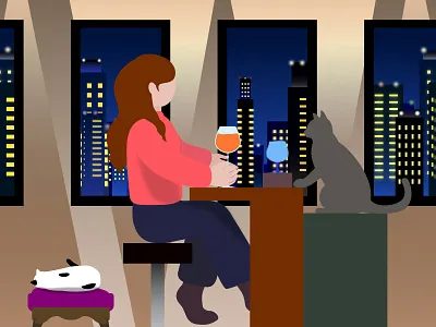 Talking with cat cat design graphic design illustration logo vector イラスト