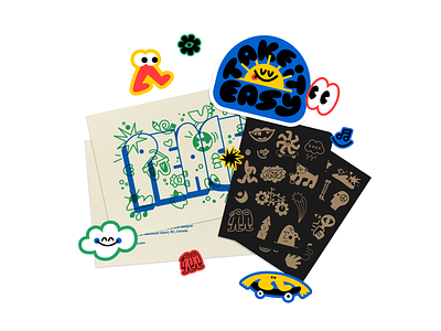 ☀️ The Fun Pack ☀️ art character design doodle forsale fun illustration notebook peace print screenprint sticker