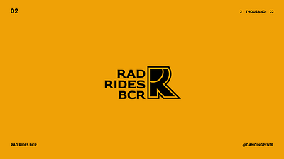Rad Rides BCR black bold brand brand identity branding cars creative design golden ratio graphic design logo logo design logo maker logotype monogram rides simple typography unique yellow