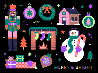 Happy Holidays! christmas colourful gif holidays illustration nutcracker snowman