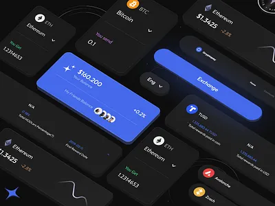 CryptoPay Components 3d bitcoin blockchain clean coin component crypto cryptocurrency cryptopay dark design ethereum bitcoin figma futuristic minimal modern ui ui design wallet