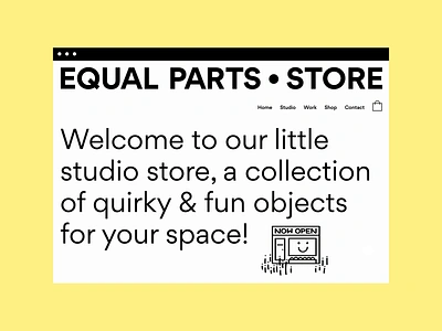 Equal Parts Store Landing Page blanket desktop home goods illustration knit landing page online store poster risograph website