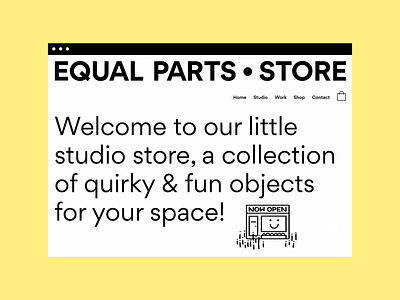 Equal Parts Store Landing Page blanket desktop home goods illustration knit landing page online store poster risograph website