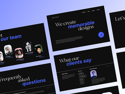 Amber Echœ Design Agency - Landing Page awwwards black branding clean design design agency faq graphic design hero page illustration logo minimal mobile adaptation modern our tem tags typography ui ux vector