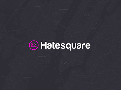 Hatesquare, fake app logo prototype app branding company company branding corporate identity dataddo foursquare fun logo mobile app product