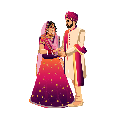 Indian Couple Wedding app branding couple illustration design graphic design illustration indian couple indian wedding logo motion graphics typography ui ux vector