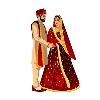 Indian Couple Illustration. 3d animation app branding couple illustration design graphic design illustration indian couple indian wedding logo motion graphics ui vector