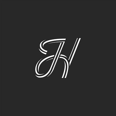 Letter H monogram black and white branding calligraphic letter calligraphy h logo h monogram letter design letter h letter monogram line art logo logo design minimal logo monogram script typography vector