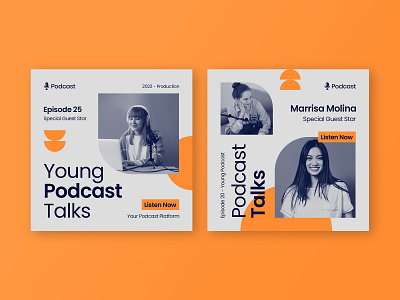 Creative Podcast Talks - Instagram Post audio branding broadcast business coach creative episode influencer instagram mentor modern podcast post poster promotion streaming talks template webinar young