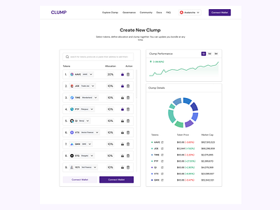 Clump creator clean ui design ui ux web design