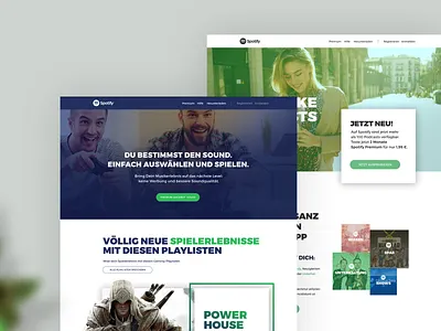 Spotify Podcast & Gaming Landingpage / UX/UI app branding design design system graphic design mobile spotify typography ui ux webapp